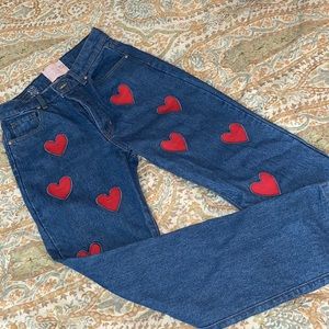 Revice Embroidered Red Heart Jeans
